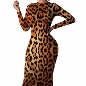 Ankle length leopard print Dress